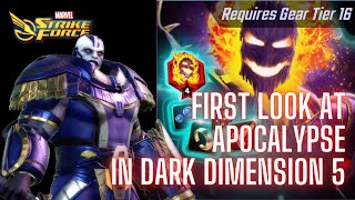 First Look at Apocalypse in Dark Dimension 5 DD5 Global Node 1 Marvel Strike Force MSF [upl. by Fernyak]