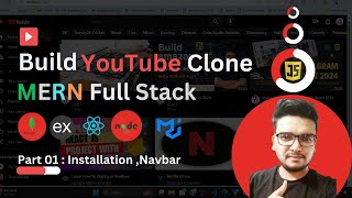 Part 01 Navbar  Build YouTube Clone using MERN  React JS Project Node JS  Express JS  MongoDB [upl. by Gussman224]