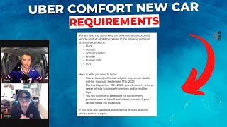 Uber Comfort New Car Requirements For Drivers [upl. by Pippas]