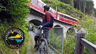 ALL ABOARD THE BERNINA EXPRESS  Mountain Biking Bernina to Poschiavo Switzerland [upl. by Gibson]