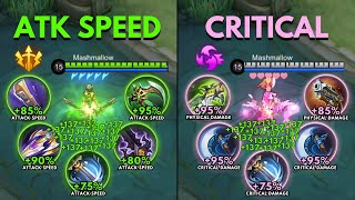 Miya Attack Speed Build vs Miya Critical Build [upl. by Ingaberg]