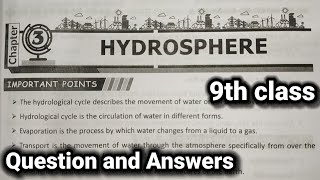 9th class  Social  3Hydrosphere lesson  Question and Answers  3rd lesson question and answers [upl. by Peyter]