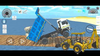 drive dumper powerful and JCB 3DX conduction work from stone 🪨 funny moment dumpar jcb stone 3dx [upl. by Fredi]