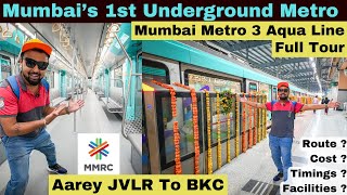 BRAND NEW MUMBAI UNDERGROUND METRO 1st RIDE  Mumbai Metro 3 Aqua Line DETAILED TOUR amp EXPERIENCE [upl. by Frazer]