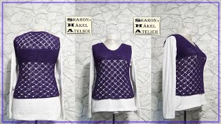 Tutorial Shirt häkeln Bluse Oberteil quotViolaquot Blusa uncinetto Top alluncinetto  Linkshänder [upl. by Petrine514]