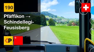 4K 🇨🇭 Cab Ride PostAuto Schwyz  190 Pfäffikon → SchindellegiFeusisberg  MAN LC 12 C Hybrid [upl. by Areyk]