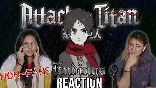 NON ATTACK ON TITAN FANS WATCH AND REACT TO EVERY SNK ENDING 17 進撃の巨人ED [upl. by Hagar]