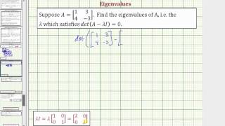 Ex Find the Eigenvalues of a 2x2 Matrix [upl. by Barrada]