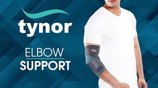 How to wear Tynor Elbow Support for firm compression warmth amp support to the forearm amp elbow [upl. by Kcirre]