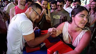 Can You Beat This Geek at ARM WRESTLING [upl. by Naihtsirc]