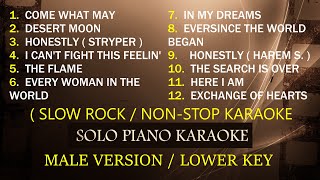 SLOW ROCK  LOWER KEY or MALE VERSION  NONSTOP KARAOKE COVERCY [upl. by Hsivat388]