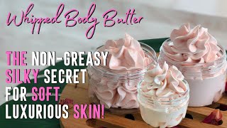 How to Make Whipped Body Butter BEST DRY SKIN MOISTURIZER DIY SECRET NonGreasy Ingredient [upl. by Nixie619]