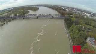 La piena del fiume Po a Cremona vista dal drone  PRO CREMONA [upl. by Oruhtra178]