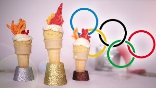 Olympic Torch Cupcakes  Just Add Sugar [upl. by Gnilrad]