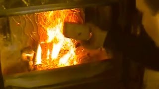 Homemade Biofuel Briquettes Burning [upl. by Mozart]