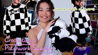 Crocheting a Patchwork Pullover Sweater  Crochet Tutorial Guide [upl. by Eanal]