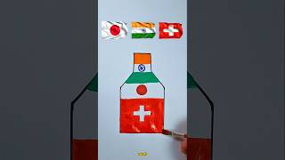 Flag Drawing ❤️ japanindiaswitzerland ❤️ flag art india japan switzerland shorts [upl. by Lamhaj]