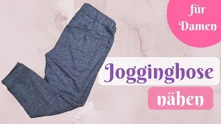 Jogginghose  Kuschelhose  Yogahose nähen  Nähanleitung für Anfänger mit kostenlosem Schnittmuster [upl. by Anotyad]