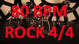 80 BPM  ROCK  44 Drum Track  Metronome  Drum Beat [upl. by Drahnreb]