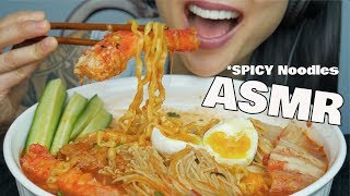 ASMR SPICY NOODLES  KING CRAB LEGS EATING SOUNDS  SASASMR [upl. by Elleina]