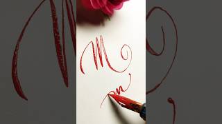 MINDBLOWING M Letter Calligraphy Secrets Revealed calligraphy moderncalligraphy fauxcalligraphy [upl. by Ehudd]