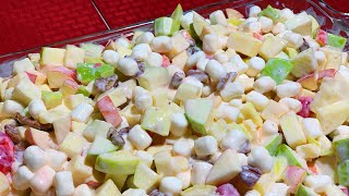 ENSALADA DE FRUTAS PARA NAVIDAD AÑO NUEVO ENSALADA DE MANZANA 🍎🍏 LA MEJOR ENSALADA DE FRUTAS [upl. by Rianon576]