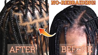 😱NO REBRAIDING The Best way to REFRESH old knotless braids amp box braids to look NEW again [upl. by Ernesta]