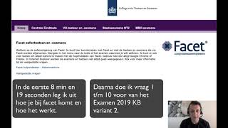 Digitaal examen VMBO KB Kader 2019 variant 2 vraag 1  10 met uitleg over Facet [upl. by Winston]