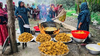 Cauliflower Pakora  Fulkopir Bora Making  Traditional Spice Hodgepodge amp Pakora for Villagers [upl. by Lyon942]