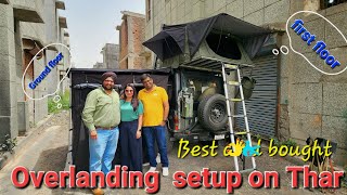 Hard shell Roof Top Tent on thar made in India overlanding camping thar rooftoptent mahindra [upl. by Ahsil]