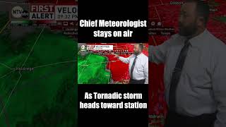 Tim Reith stays on air as a tornado heads in the direction of station shorts weather tornado [upl. by Alliuqa]