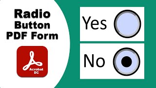 how to create a fillable PDF form with a radio button in Adobe Acrobat Pro DC Editor [upl. by Hazel]