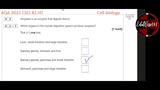 AQA GCSE 2022 Paper 1 Q3 Biology Combined Science Higher Tier Past paper Questions Cell Biology [upl. by Soutor914]