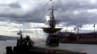 Götheborg Swedish Vessel Cannon salute when leaving Helsinki [upl. by Now966]