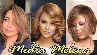 ✔️Cortes de Cabello MUJER 2024 ✂️ MEDIA MELENA 💇‍♀️Para todo Tipo de Cabello Los más Famosos 👌 [upl. by Whiney]