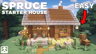 How to build the PERFECT Spruce Starter House Relaxing Tutorial [upl. by Sillad]