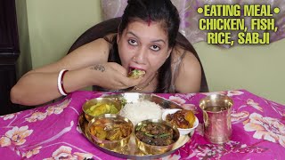 Eating Full Meal with Anindita  Rice with Pepper Chicken Fish Curry amp More [upl. by Cleo]