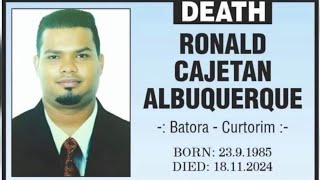 RIP RONALD CAJETAN ALBUQUERQUE  14 VARSACHO MOG TU KASHE VISARLE 😢 [upl. by Browning94]