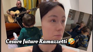 Cesare il FUTURO Ramazzotti 📣🤣 il piccolo canterino❤️ [upl. by Girand724]