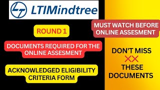 Important documents for mindtree online assessment  Important information Acknowledged Eligibility [upl. by Seuqirdor968]