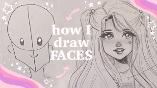 🌸 How I Draw Faces 🌸  easy tutorial my art style [upl. by Sola]