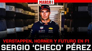 Checo Pérez revela cómo se lleva con Verstappen y Horner así como el tiempo que le queda en F1 [upl. by Ycaj]