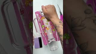 ASMR Craft with Me  Mushroom Magic UV DTF Cup Wrap Glass Tumbler cottagecore uvdtf asmrcrafts [upl. by Nyladnor32]