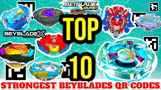 TOP 10 BEST BEYBLADES QR CODES  Beyblade X  Beyblade SCAN Codes APP [upl. by Suiremed]