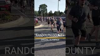 BearCat leads Law Enforcement Torch Run  Special Olympics  Asheboro NC police shorts [upl. by Nauqas]