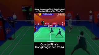 Sabar KaryamanMoh Reza Pahlevi vs Man Wei ChongKai Wun Tee QF Hongkong Open 2024 [upl. by Kcirret]