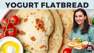 Yogurt Flatbread  4 INGREDIENT NAAN RECIPE [upl. by Jeremiah412]