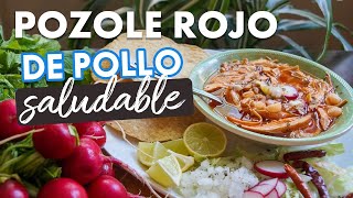 Cómo hacer Pozole Rojo de Pollo en versión Saludable comidassaludables diabetes [upl. by Siro]