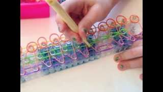 How to Make a Double Rainbow Loom Bracelet 6 rows [upl. by Lletram]