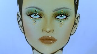 A Brown Lipstick Makeup Look With Glitter On Face Chart [upl. by Juetta]